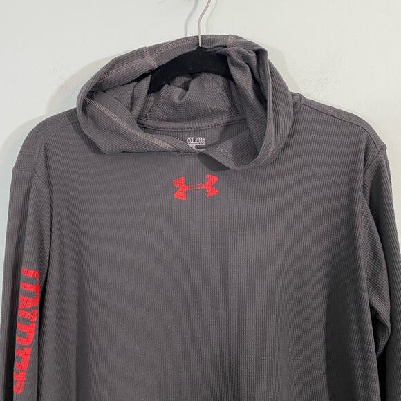 Under Armour Youth Grey Waffle Knit Pullover Hoodie Size YXL - Picture 2 of 9
